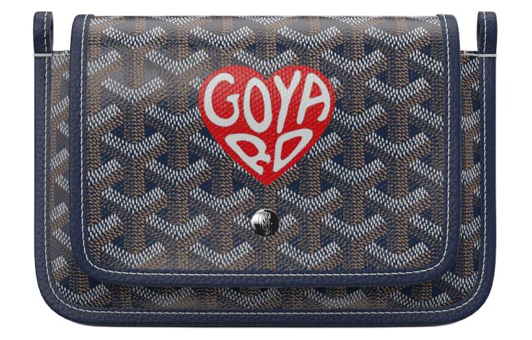 GOYARD Canvas With Leather Envelope Bag Crossbody Bag Shoulder Bag Unisex Dark Blue & Red Small Heart