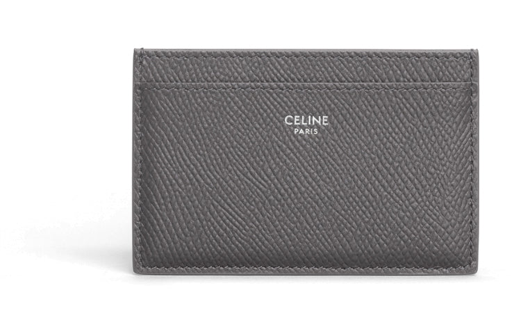 CELINE Cow Leather Card Holder Men's Gray