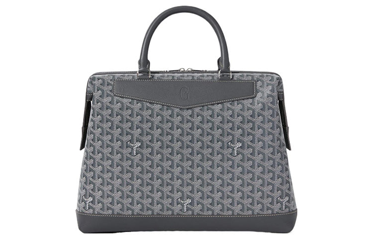 GOYARD Canvas With Leather Laptop Bags Briefcases Handbag Unisex Gray