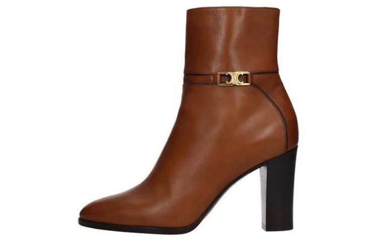 CELINE Claude Ankle Boots 8.5cm Women's Brown