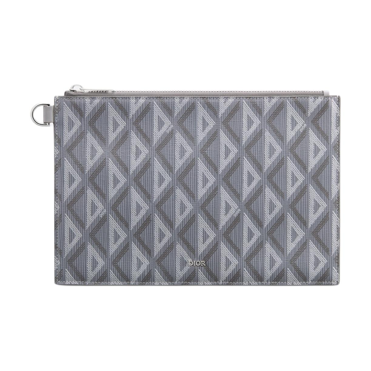 DIOR Cotton Canvas Wallet Men Gray