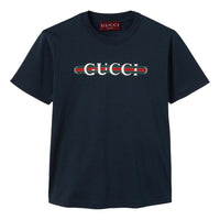 (WMNS) Gucci SS25 Printed T-Shirt 'Navy' 787299-XJGNW-4735