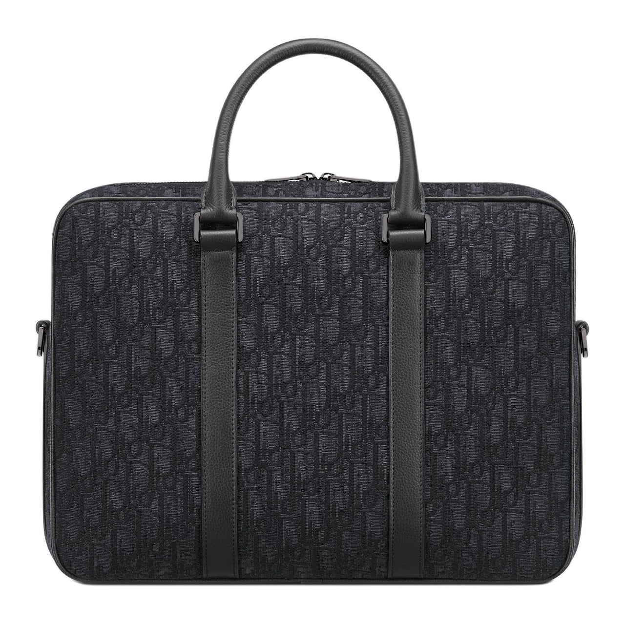 DIOR Cotton One Shoulder Crossbody Portable Briefcase Men's Black