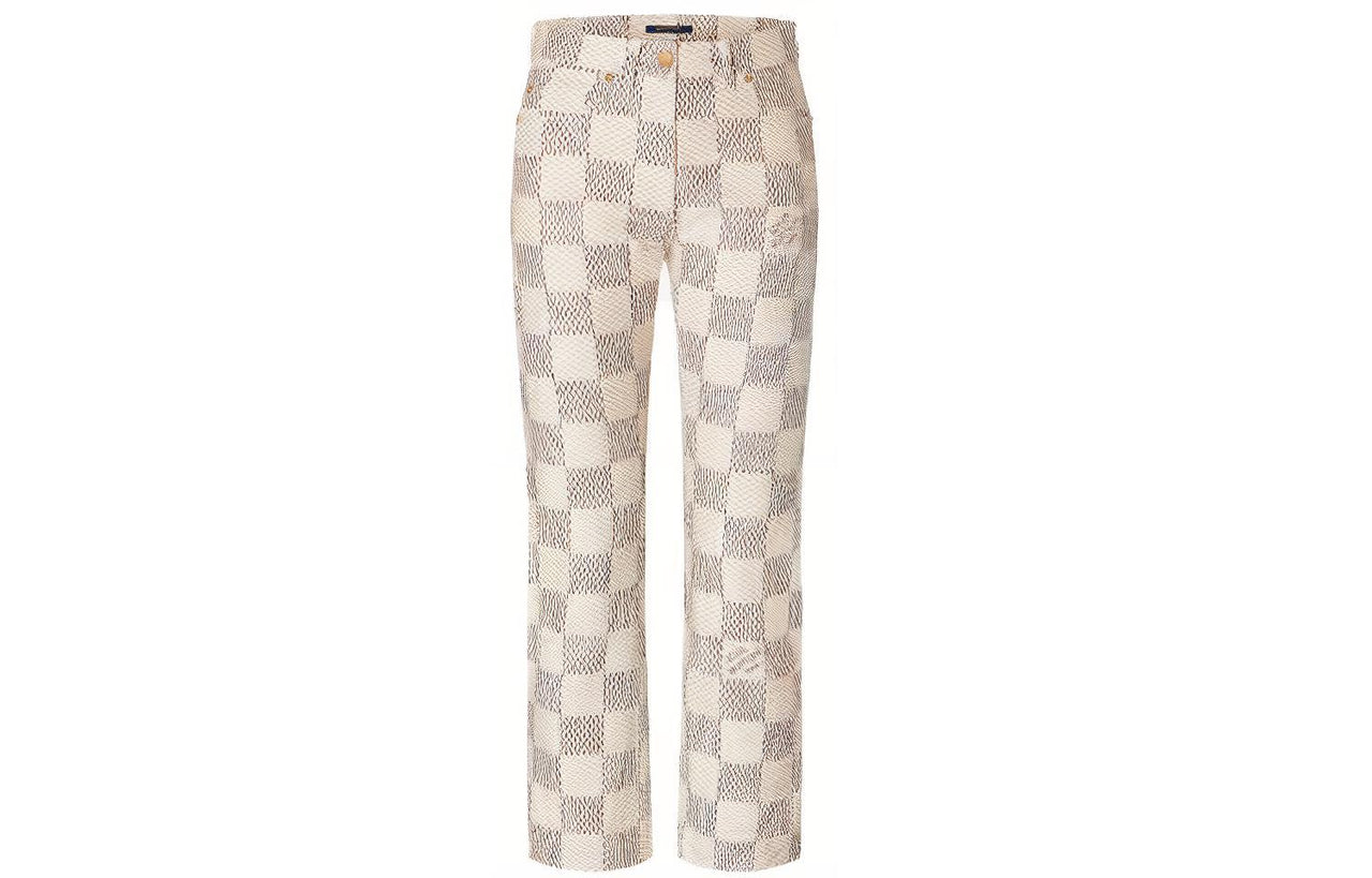 LOUIS VUITTON Damier Azur Mid-Rise Jeans