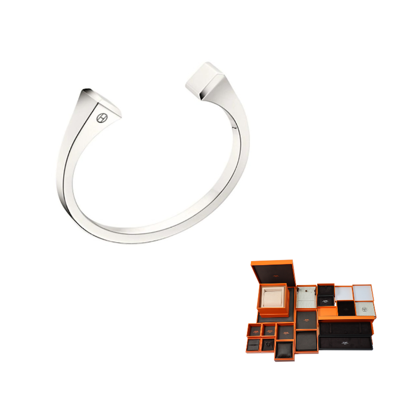 HERMES 925 Sterling Silver Bangles Unisex Silver