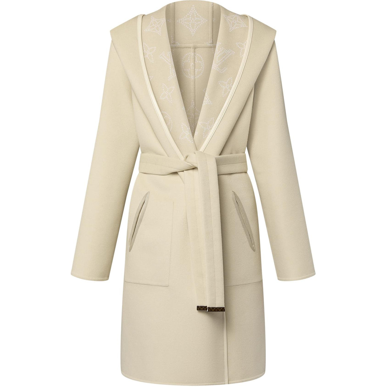 LOUIS VUITTON Reversible Signature Hooded Wrap Coat