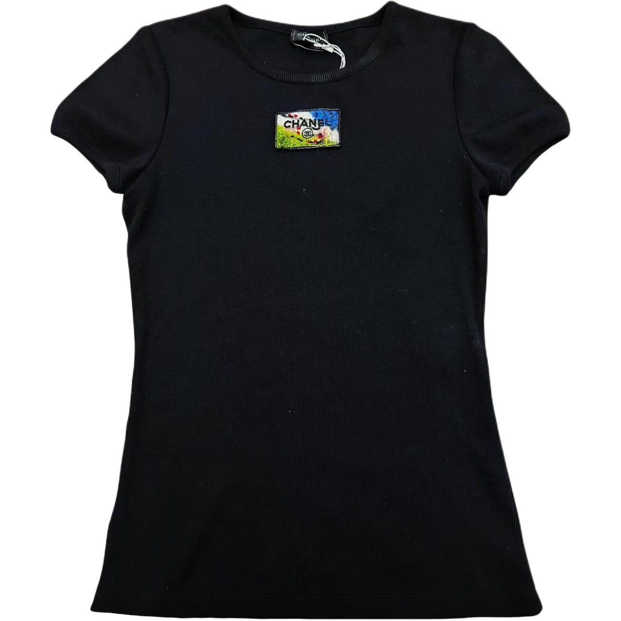 CHANEL 1986 1988 Logo beaded T shirt