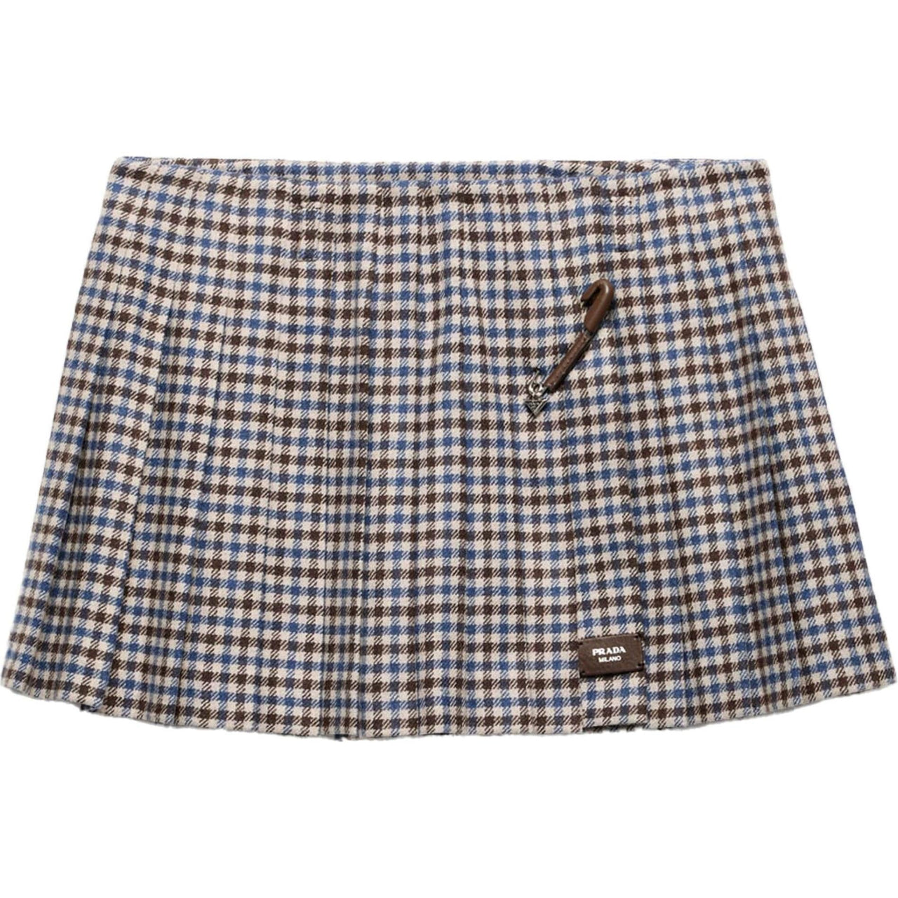 PRADA Checked Wool Mini Skirt