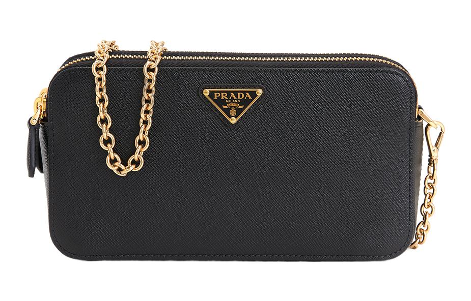 PRADA Cow Leather Chain Bag Handheld Crossbody Bag Shoulder Bag Women's Black