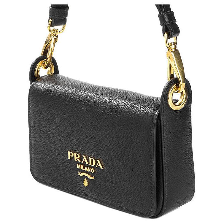 PRADA Calfskin Crossbody Bag Shoulder Bag Women's Black