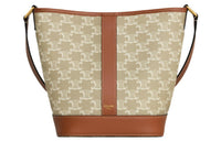 CELINE Canvas With Leather Bucket Bag, Shoulder Bag, Crossbody Bag Trumpets Women's Beige Brown
