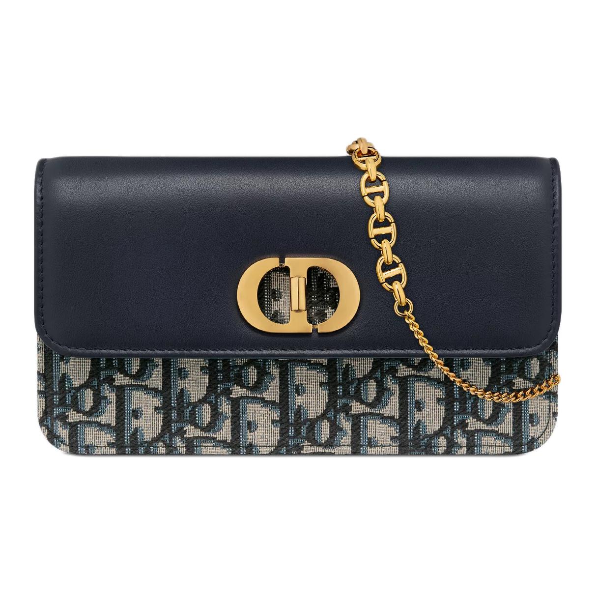 DIOR Cotton Handbag, Shoulder Bag Regular Women's Blue
