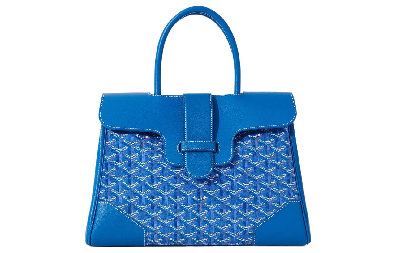 GOYARD Saigon Canvas With Leather Xigong Tote Handbags Shoulder Bags Large Size Unisex Blue