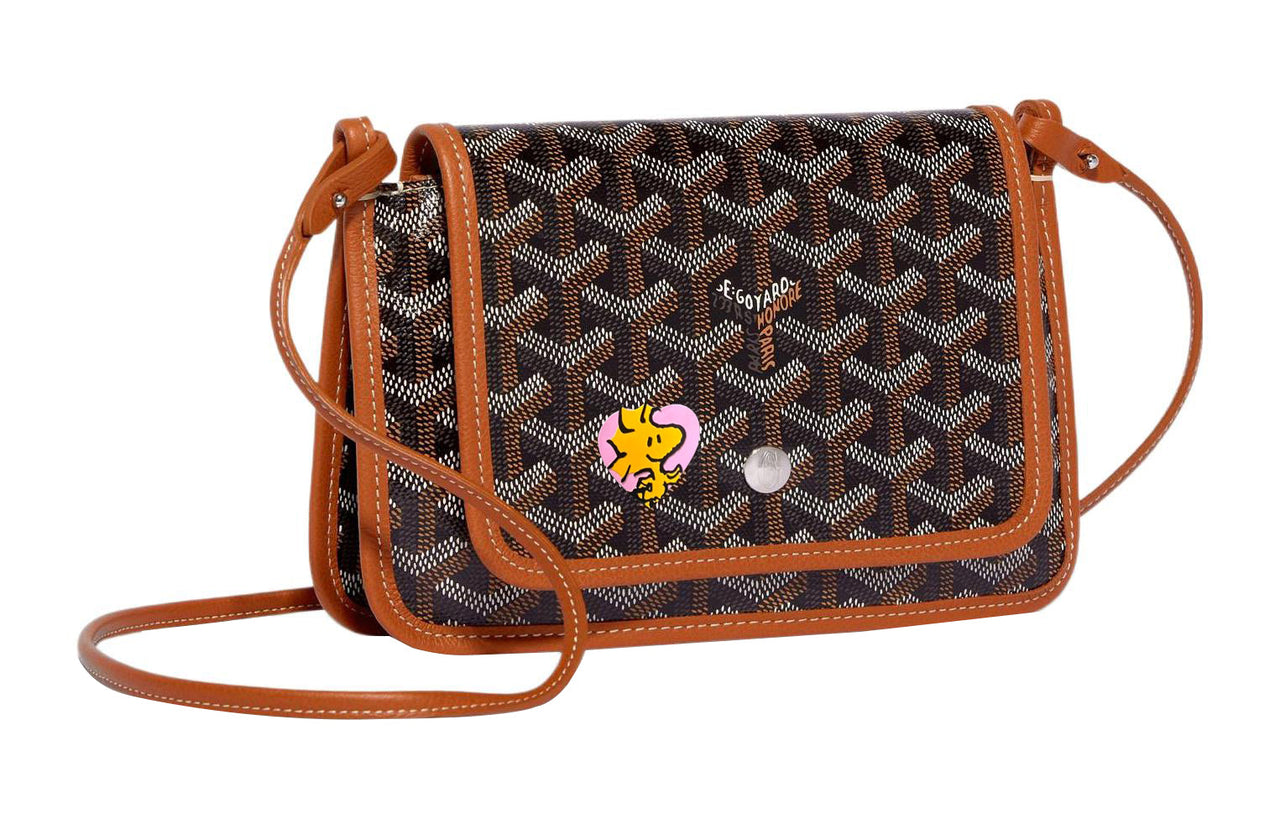 GOYARD Plumet Canvas With Leather Envelope Bag Handheld Shoulder Bag Crossbody Bag Small Size Unisex Brown/Pink