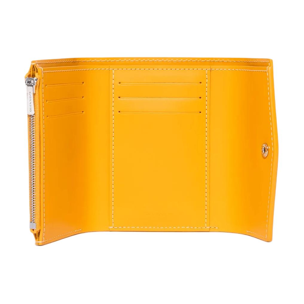GOYARD Canvas With Calfskin Wallet Unisex Yellow