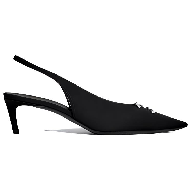 CELINE Alma Triomphe Slingback Black Women's