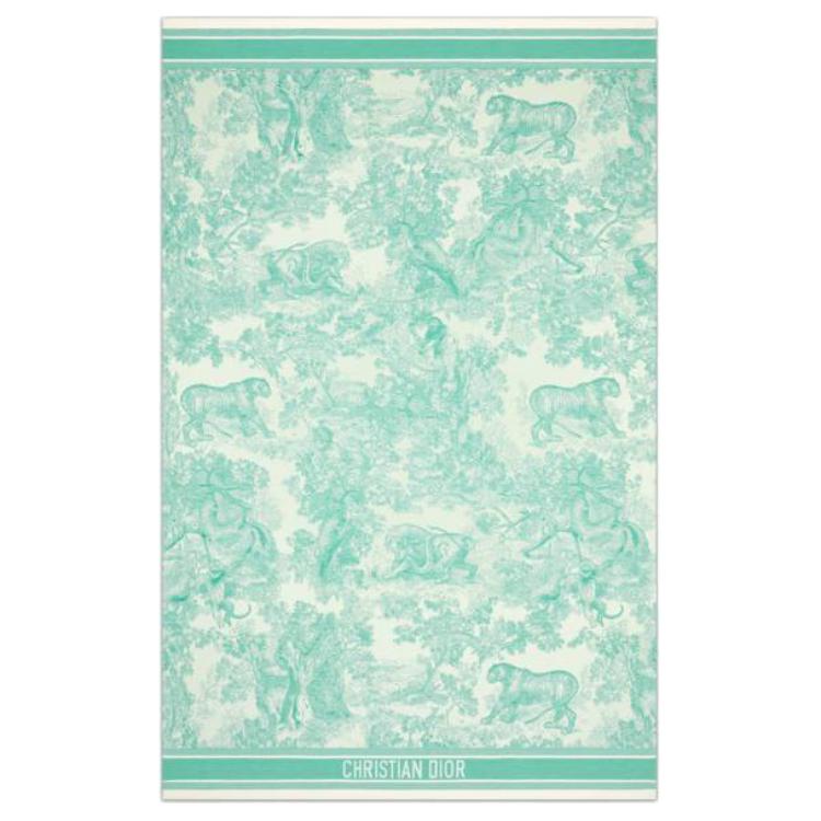 DIOR Cotton Knit Scarves Women's Green