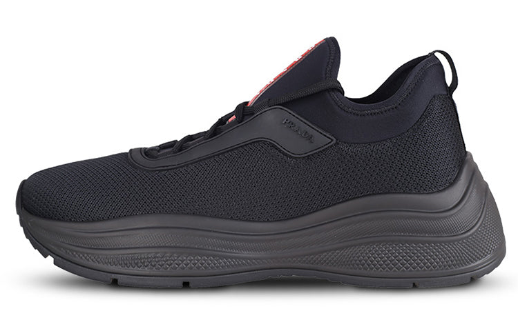 PRADA Cushioning, Slip Resistant, Abrasion Resistant, Breathable Low Top Casual Shoes Men's Black