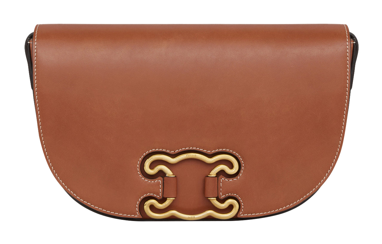 CELINE Calfskin Crossbody Bag Shoulder Bag Women's Brown