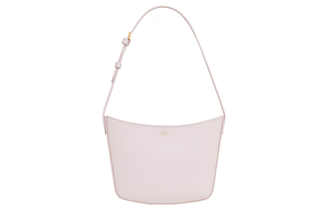 CELINE Croque Calfskin Handbag Shoulder Bag Women's Light Pink