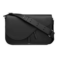 DIOR Saddle Calfskin Saddle Bag Flap Shoulder Crossbody Bag Mini Men's Black