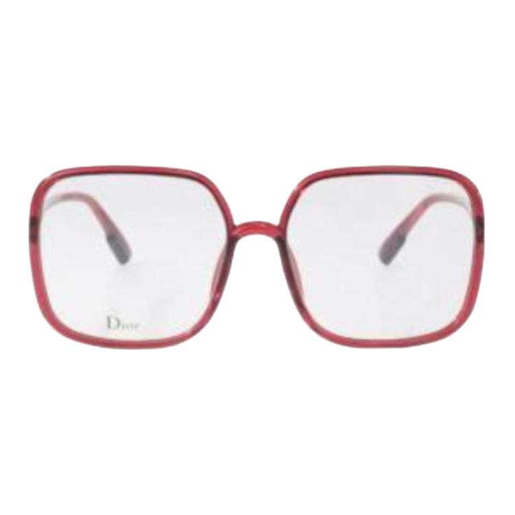 DIOR Acetate Square Eyeglass Frames Women's Red