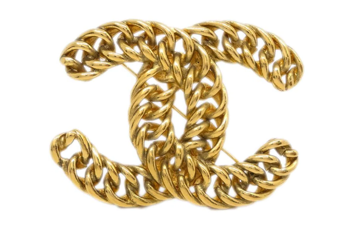 CHANEL 1990 2000s Cc Chain Brooch