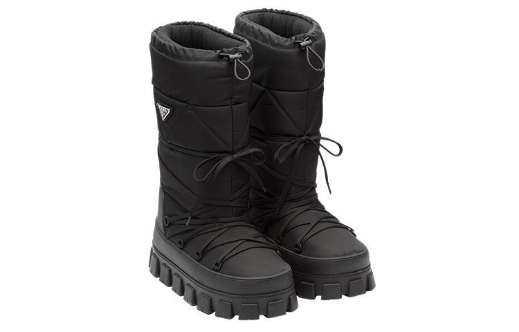 PRADA Crew Snow Boots Unisex Black
