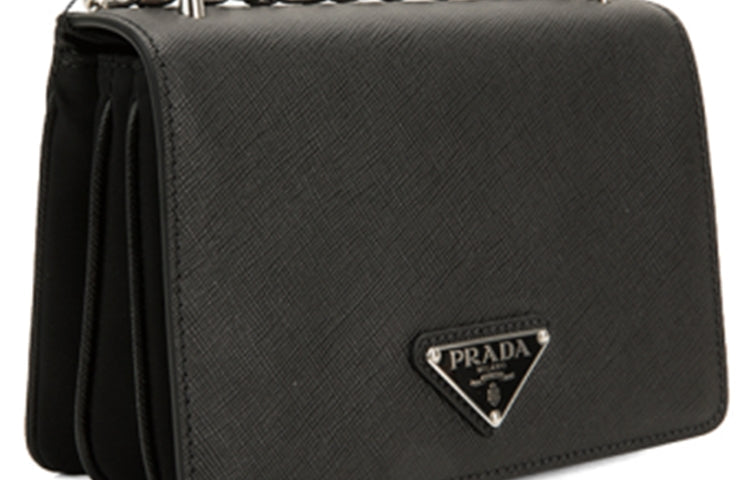 PRADA Cow Leather Shoulder Bag, Crossbody Bag Women's Black