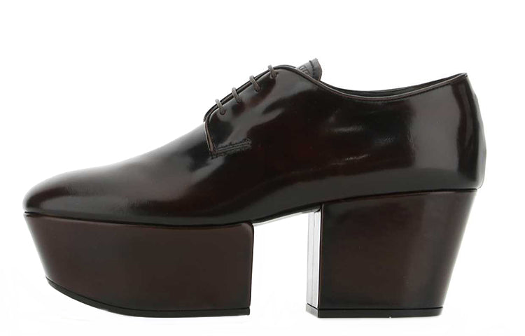 PRADA Chunky Heel High Heels Women's Black Brown