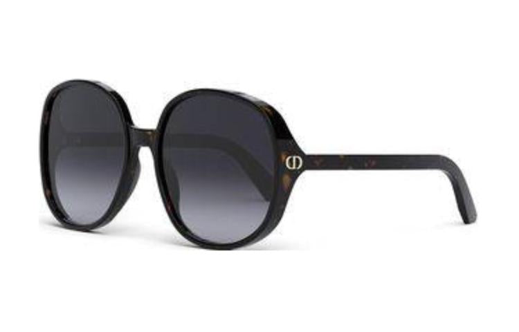 DIOR Acetate Irregular Shape Sunglasses Women's Black