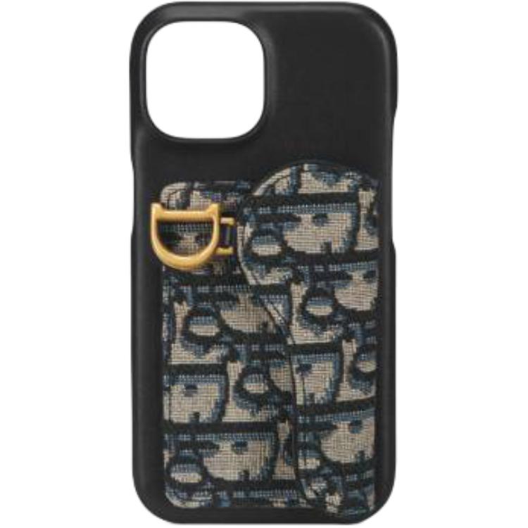 DIOR Leather Material Fashion Phone Cases For IPhone 15 Pro Girlish