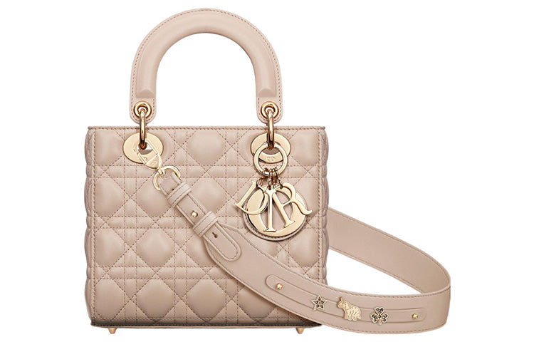 DIOR Lady DiorMy ABCDior Sheepskin Lady Dior Bag, Shoulder Bag, Crossbody Bag, Handbag Small Size Women's Caramel Beige