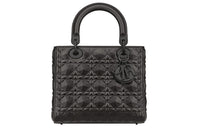DIOR Lady Dior Cow Leather Lady Dior Bag, Shoulder Bag, Crossbody Bag, Handbag Medium Size Women's Black