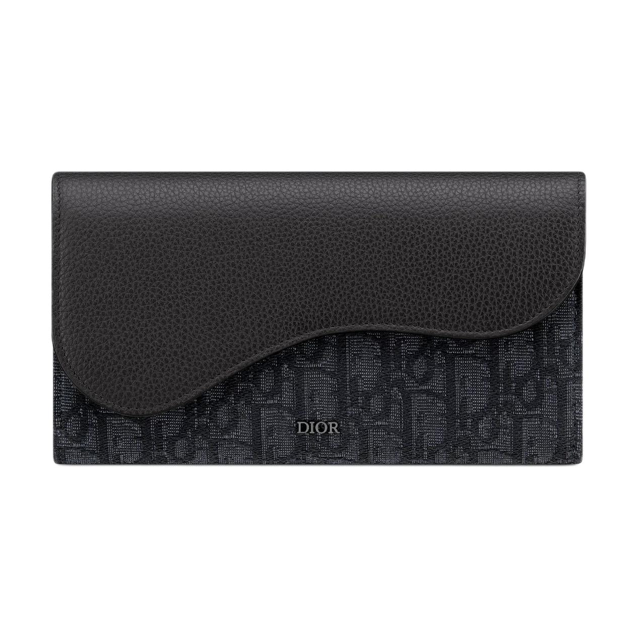DIOR Saddle Cotton With Calfskin Wallet Regular Men's Black
