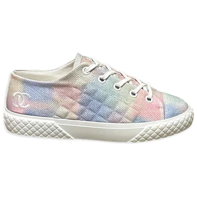 CHANEL Stylish Skateboarding Shoes Women's Pink Blue White