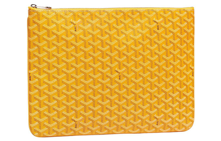 GOYARD SENAT Canvas With Leather Wallet Toiletry Bag Clutch Unisex Yellow