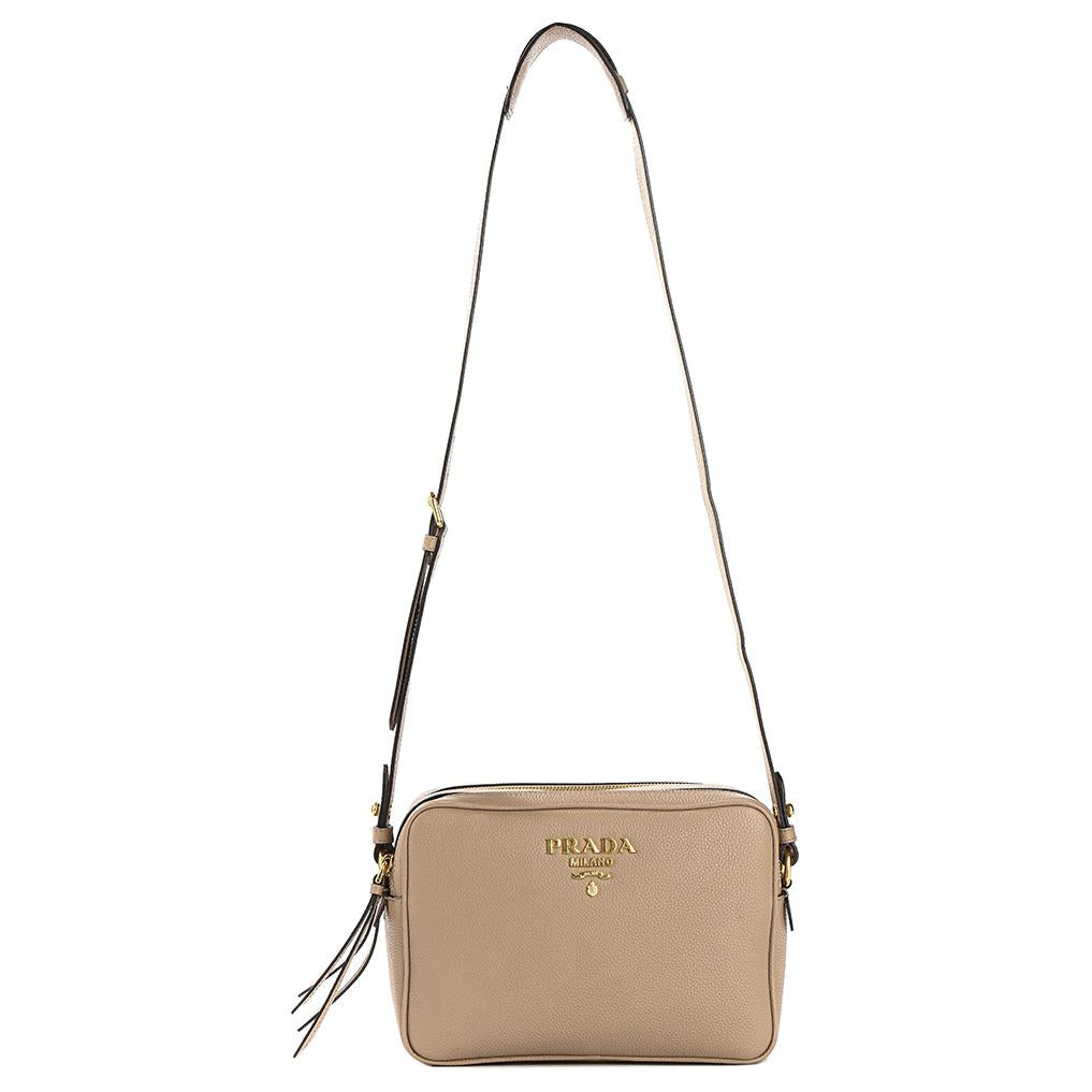 PRADA Cow Leather Crossbody Bag, Shoulder Bag Women's Nude Pink