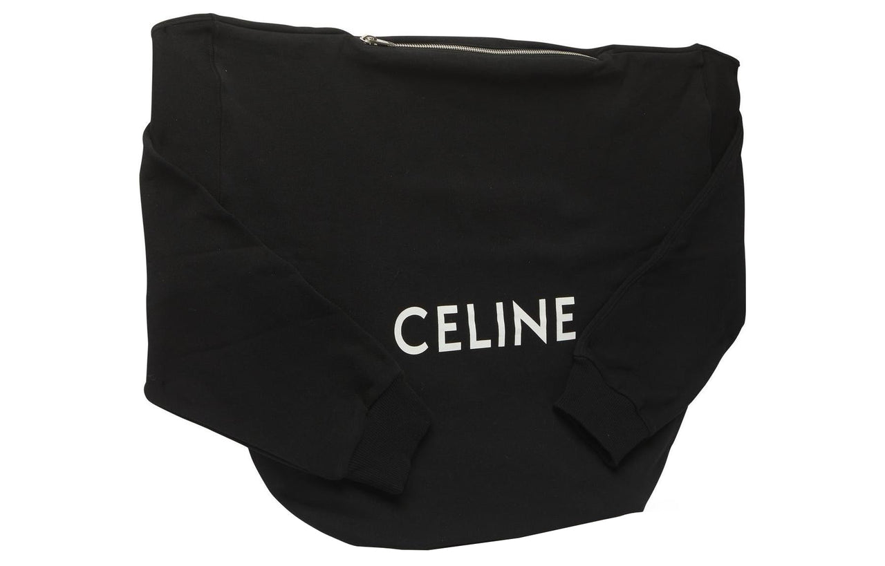 CELINE Cotton Handbag Shoulder Bag Women's Black