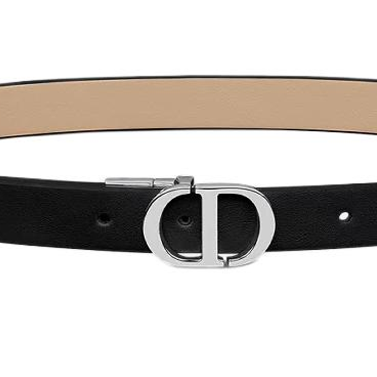 DIOR Cow Leather Leather Belts Women's Black Width: 2CM