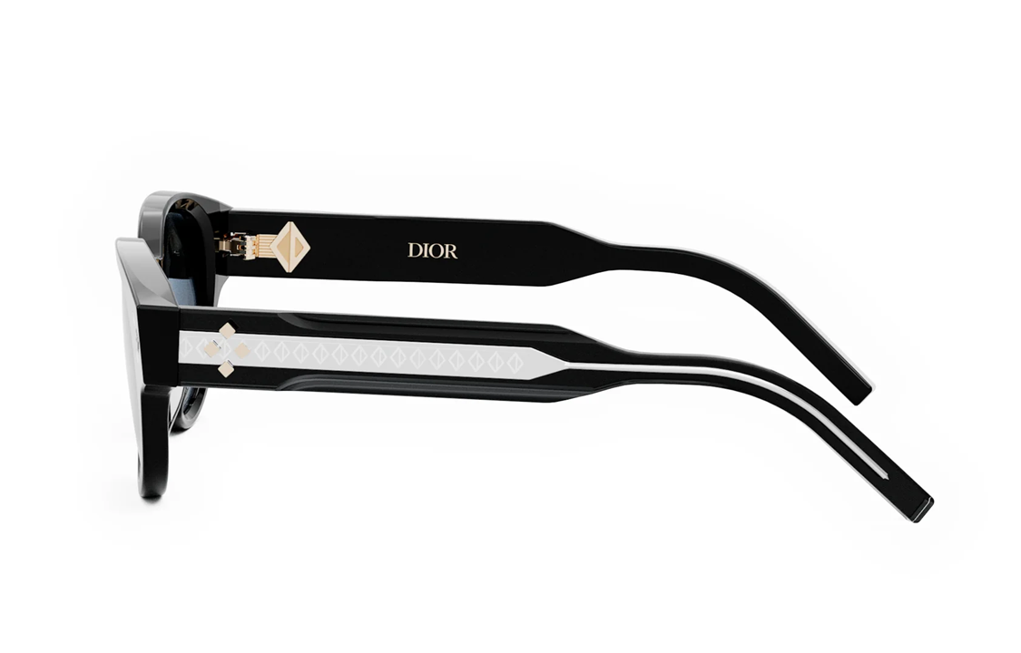 DIOR Acetate Round Sunglasses Men's Black