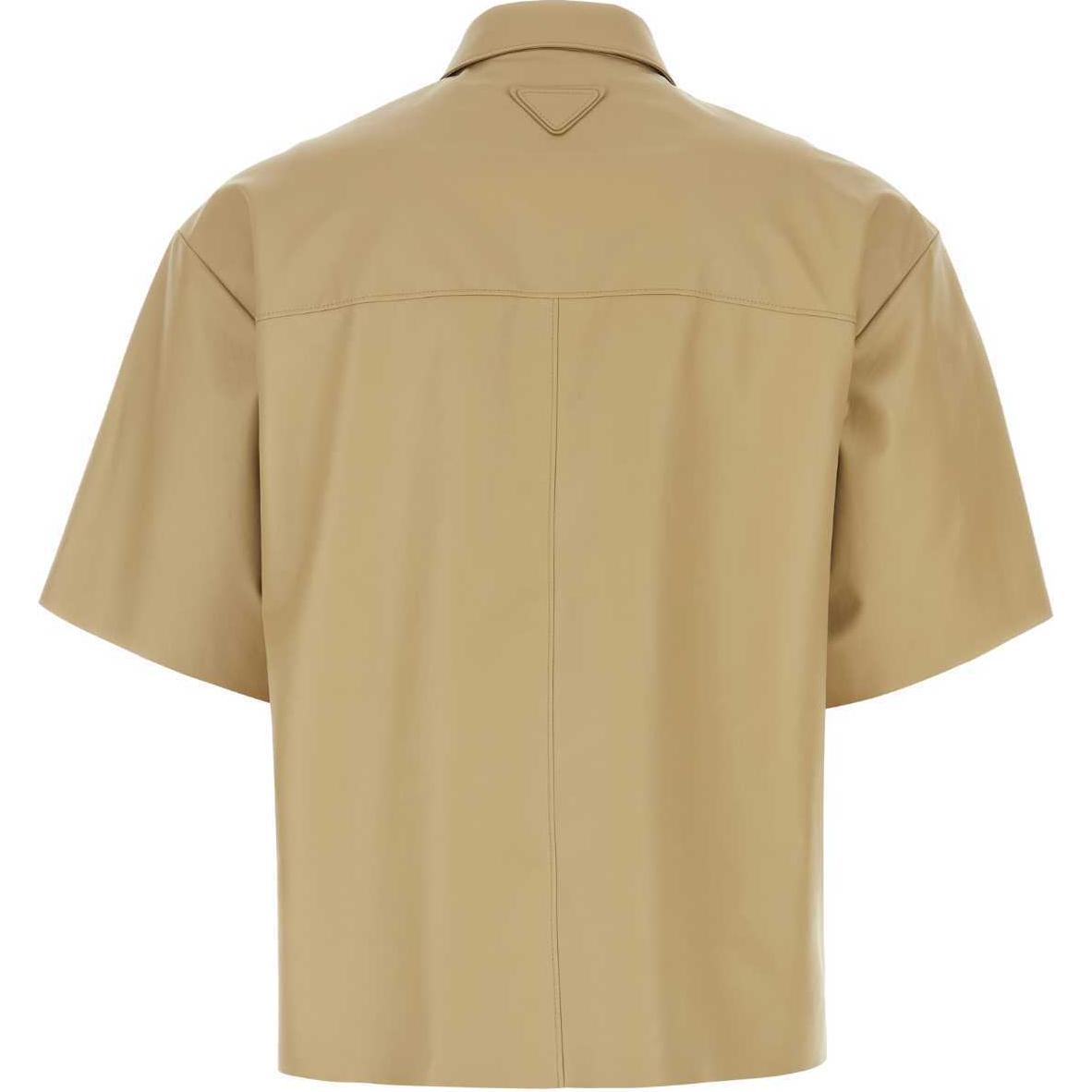 PRADA Buttoned Short Sleeved Leather Shirt