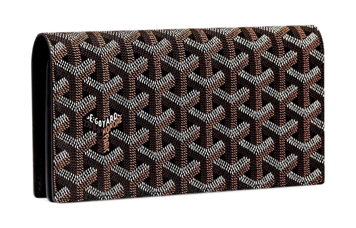 GOYARD RICHELIEU Canvas With Leather Wallet Unisex Black