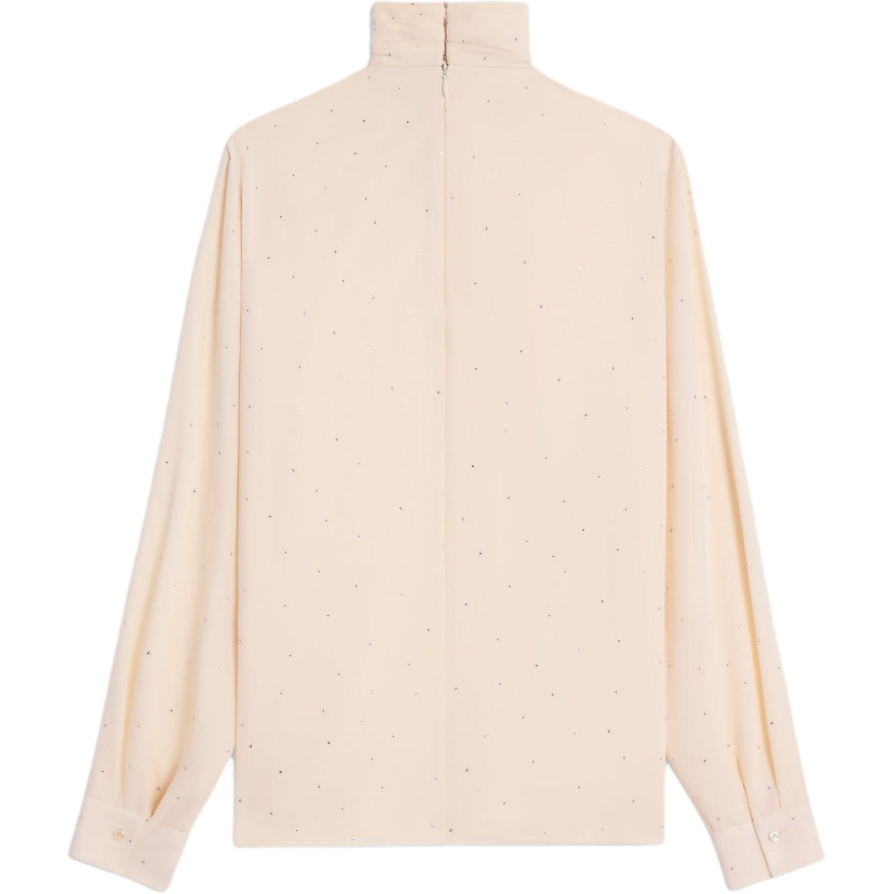 CELINE Draped Neck Blouse With Rhinestones In Lightweight Sablé