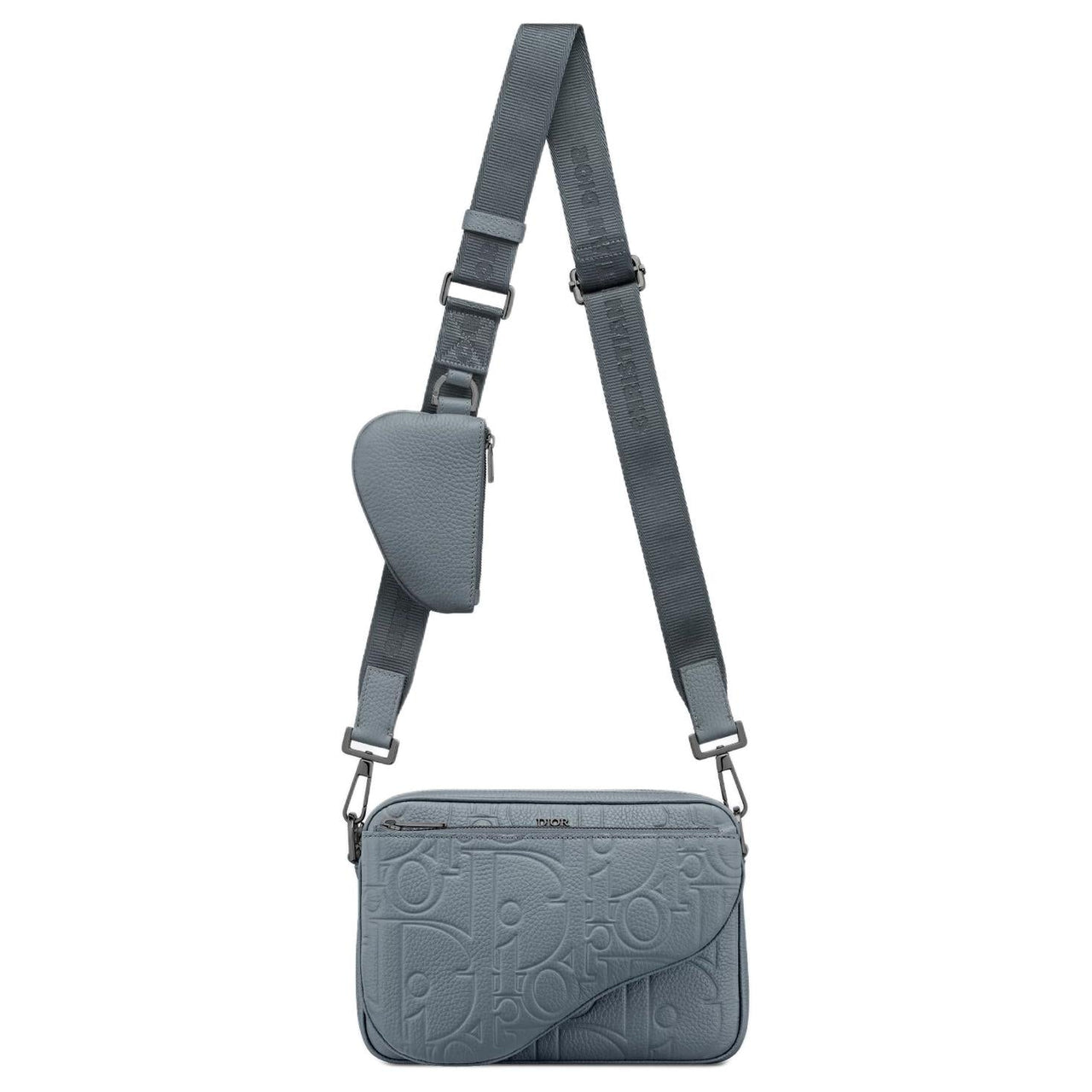 DIOR Cow Leather Shoulder Bag Crossbody Bag Men's Dark Gray