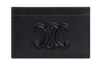 CELINE Triomphe Cow Leather Card Holder, Wallet, Card Holder Regular Unisex Black