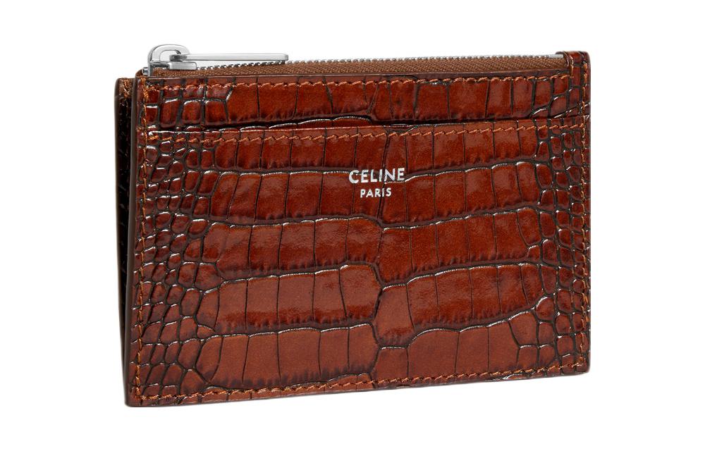 CELINE Calfskin Card Holder Regular Men's Brown