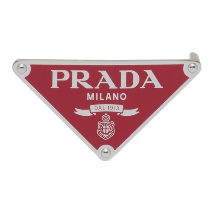 PRADA Enamel Enamel Metal Accessories Men's Red