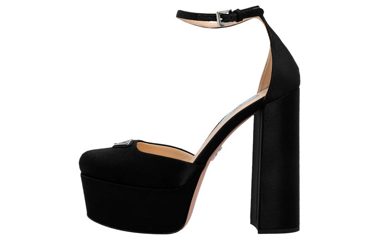 PRADA Chunky Heel High Heels 13.5cm Women's Black