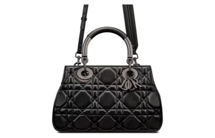 DIOR Lady Dior Calfskin Lady Dior Bag Shoulder Bag, Crossbody Bag, Handbag Medium Size Women's Black